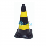 Cone para Sinalizao 50 cm preto e amarelo